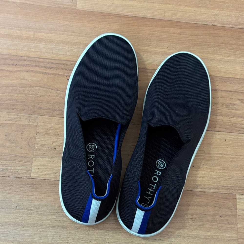 Rothy's women Black and Blue Slip-On Loafers